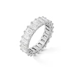 Stunning 3.8 TCW Emerald Moissanite Stones Full Eternity Wedding Bands 2