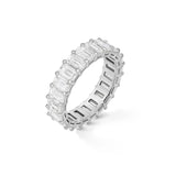 Stunning 3.8 TCW Emerald Moissanite Stones Full Eternity Wedding Bands 2