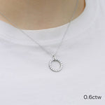 0.80 TCW Round Moissanite Diamond Circle Pendant Necklace in Solid Gold 3