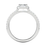 Stunning 0.5 CT Emerald Moissanite Engagement Ring With Halo & Pave Design 3