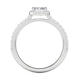 Stunning 0.5 CT Emerald Moissanite Engagement Ring With Halo & Pave Design 3