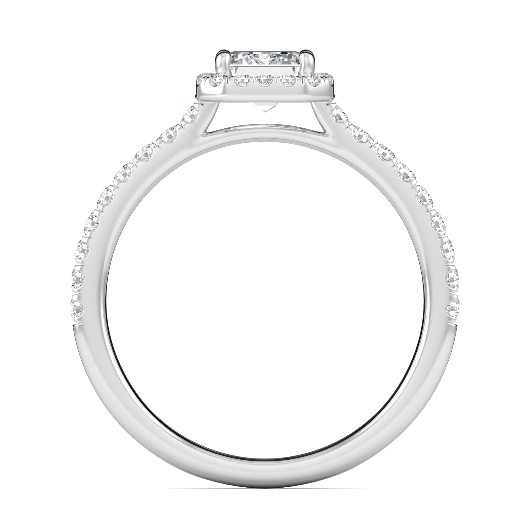 Stunning 0.5 CT Emerald Moissanite Engagement Ring With Halo & Pave Design 3