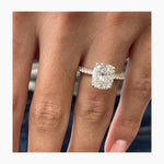 Stunning 4.0 CT Cushion Moissanite Engagement Ring with Pave Design 2