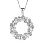 Round Cut Cubic Zirconia in 925 Sterling Silver Necklace 1
