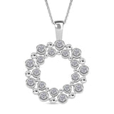 Round Cut Cubic Zirconia in 925 Sterling Silver Necklace 1