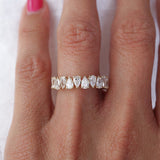 0.4 TCW Pear Moissanite Stones Half Eternity Wedding Band In Yellow Gold (Remaking) 5