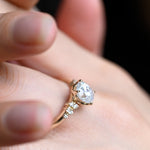 Stunning 1.0 - 2.0 CT Oval Moissanite Engagement Ring with Cluster Design 5