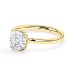 Stunning 2.0 CT Cushion Moissanite Engagement Ring with Half Bezel Design 5