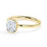 Stunning 2.0 CT Cushion Moissanite Engagement Ring with Half Bezel Design 5