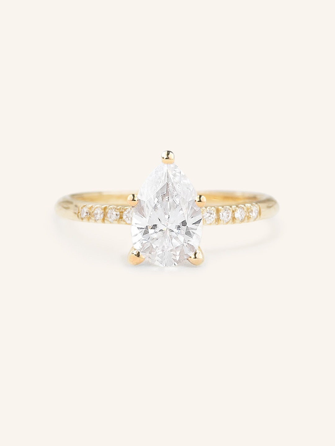 Stunning 1 CT Pear Moissanite Engagement Ring With Pave Design 1