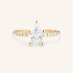Stunning 1 CT Pear Moissanite Engagement Ring With Pave Design 1