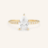 Stunning 1 CT Pear Moissanite Engagement Ring With Pave Design 1