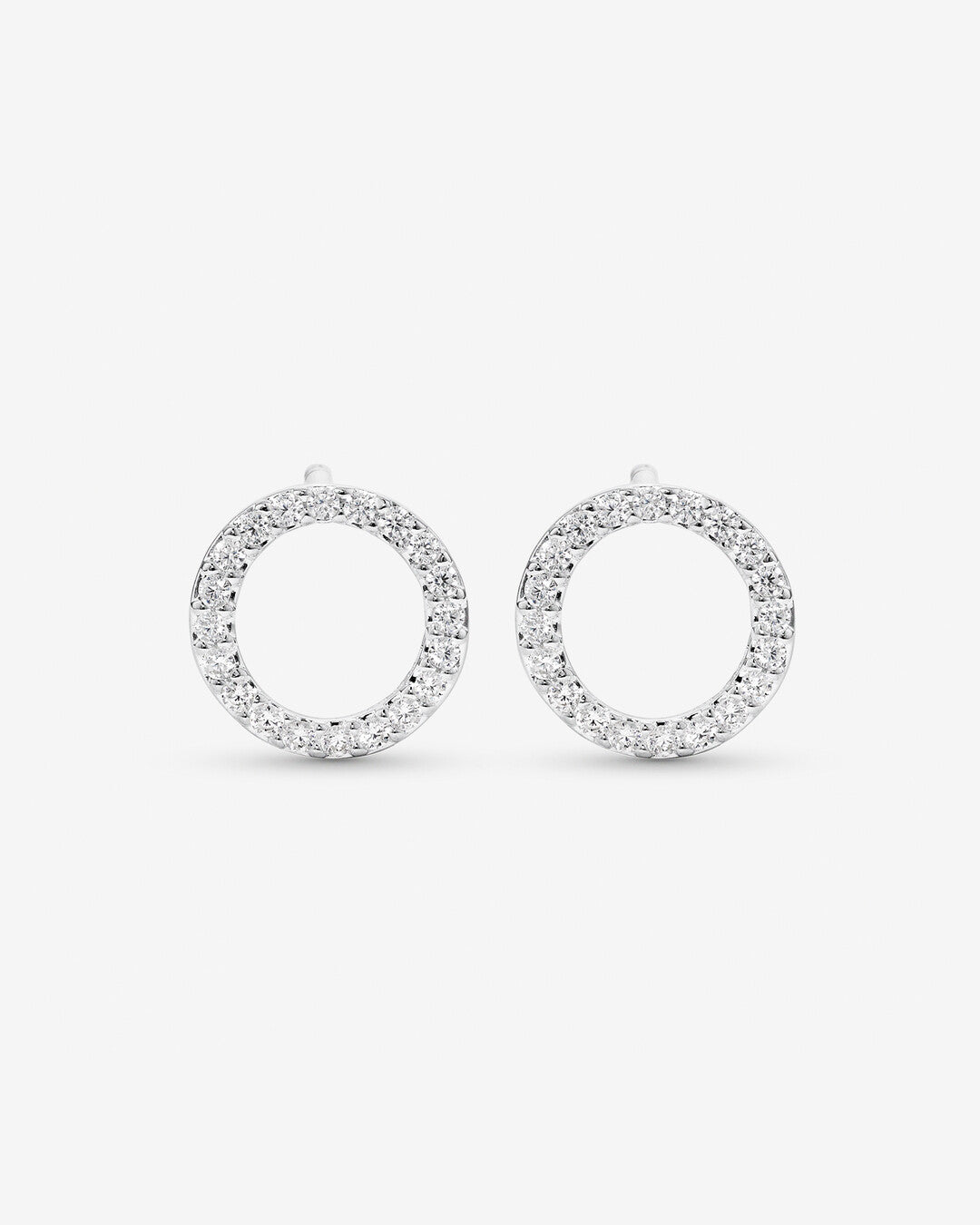 Round Cut Cubic Zirconia in 925 Sterling Silver Earrings 2