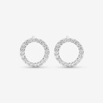Round Cut Cubic Zirconia in 925 Sterling Silver Earrings 2