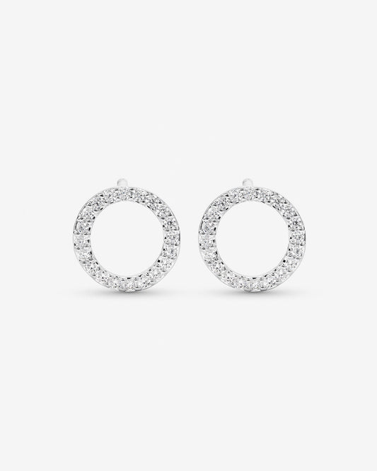 Round Cut Cubic Zirconia in 925 Sterling Silver Earrings 2