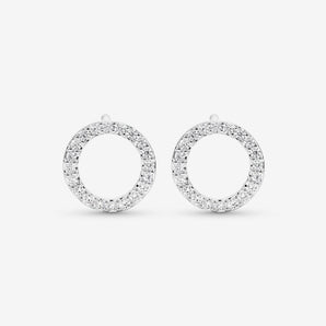 Round Cut Cubic Zirconia in 925 Sterling Silver Earrings