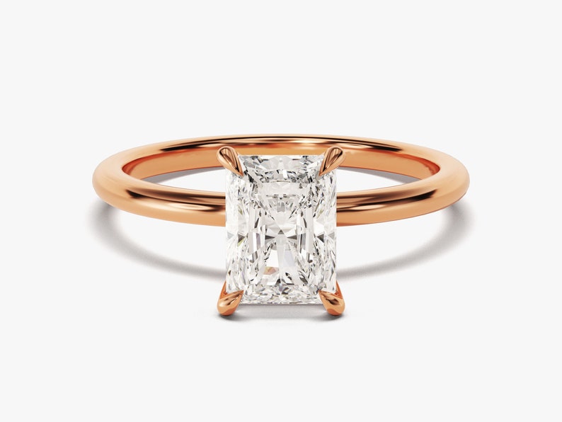 Stunning 1.50 CT Radiant Moissanite Engagement Ring with Solitaire Design 5