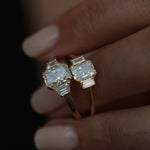 1.18 CT Radiant 3 Stones CVD E/VS1 Diamond Engagement Ring 7