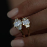 1.18 CT Radiant 3 Stones CVD E/VS1 Diamond Engagement Ring 7