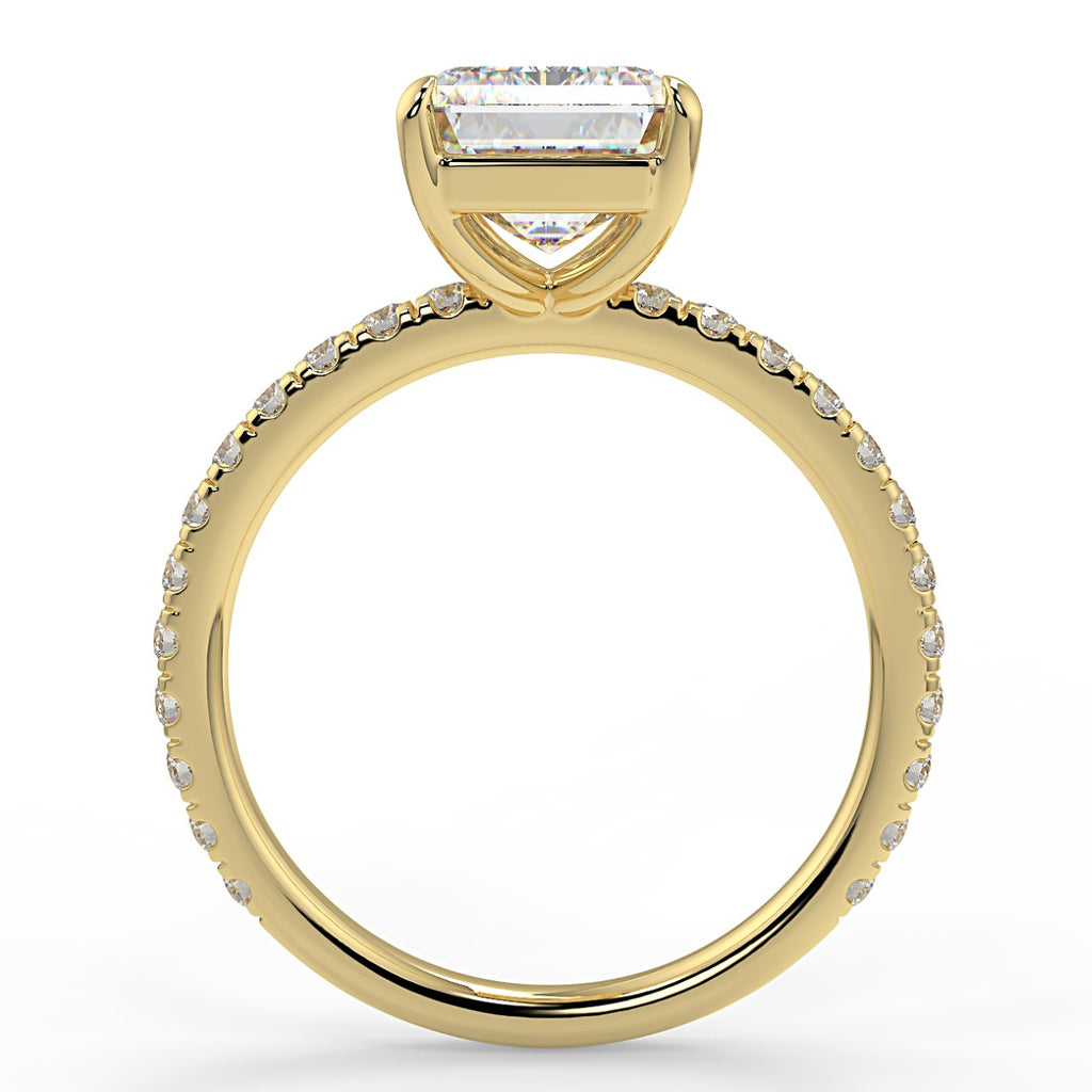 Stunning 2.53 CT Emerald Moissanite Engagement Ring with Pave Design 3