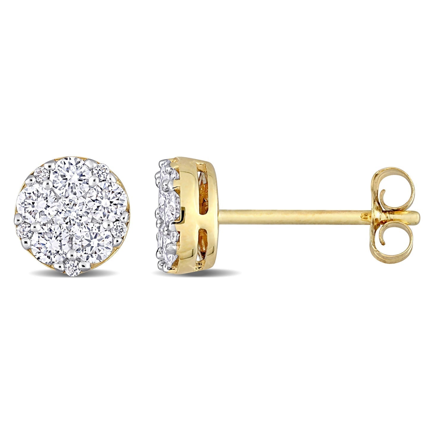 Round Cut Cubic Zirconia in 925 Sterling Silver Earrings 1