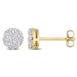 Round Cut Cubic Zirconia in 925 Sterling Silver Earrings 1