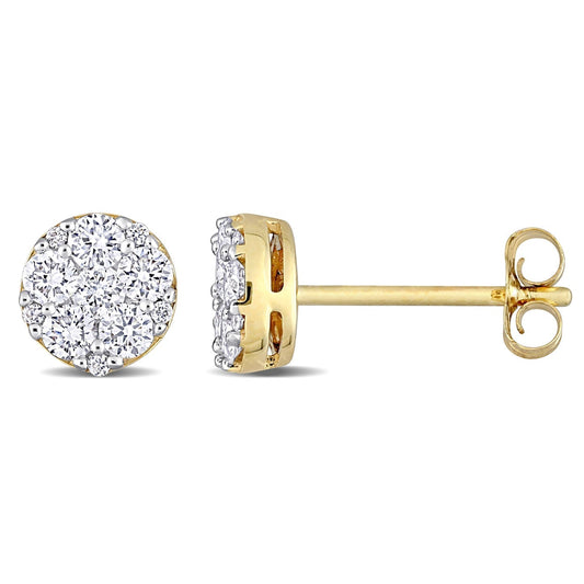 Round Cut Cubic Zirconia in 925 Sterling Silver Earrings 1