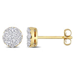 Round Cut Cubic Zirconia in 925 Sterling Silver Earrings 4