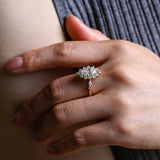 Stunning 1.0 - 2.0 CT Marquise Moissanite Engagement Ring with Pave & Hidden Halo Design 4