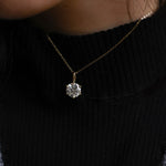 1.0 CT Round Cut Moissanite Diamond Solitaire Pendant Necklace in Solid Gold 6