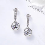 Round Cut Cubic Zirconia in 925 Sterling Silver Earrings 3
