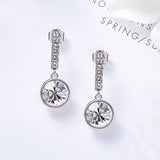 Round Cut Cubic Zirconia in 925 Sterling Silver Earrings 3