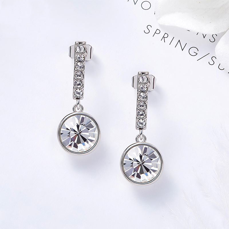 Round Cut Cubic Zirconia in 925 Sterling Silver Earrings 3