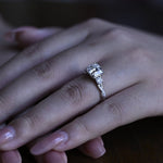 Stunning 1.0 - 2.0 CT Asscher Moissanite Engagement Ring With Twisted Pave Design 2
