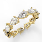 Stunning 2.50 TCW Pear Moissanite Stones Full Eternity Wedding Bands 1