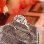 Stunning 3.0 CT Emerald Moissanite Engagement Ring with Cluster Design 6
