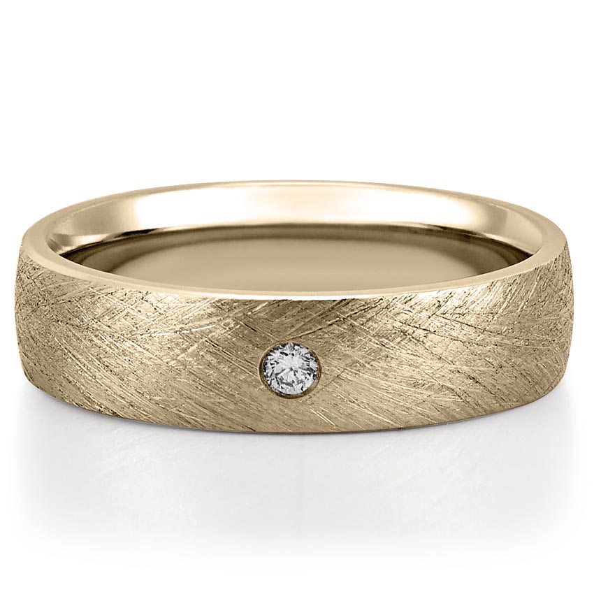 Classic Solitaire Wedding Band for Men's in Solid Gold 1