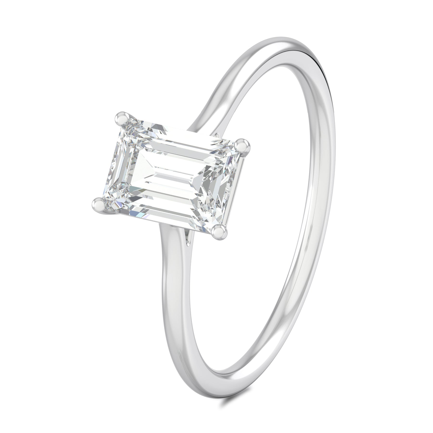 Stunning 0.5 CT Emerald Moissanite Engagement Ring With Solitaire Design 2