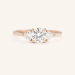 Stunning 1 CT Round Moissanite Engagement Ring With Three Stone Design 5