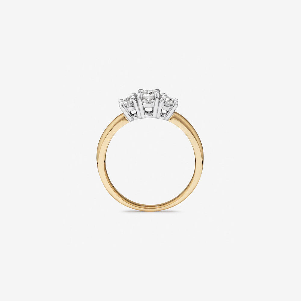 Stunning 0.5 CT Round Moissanite Engagement Ring In Three Stone Design 2