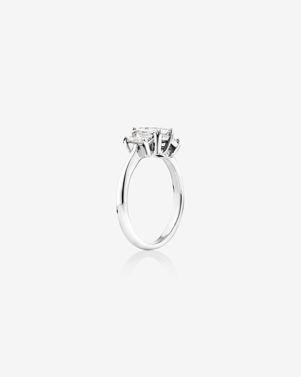 Stunning 1.30 CT Emerald Moissanite Engagement Ring with Three Stones Design 3