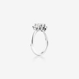 Stunning 1.30 CT Emerald Moissanite Engagement Ring with Three Stones Design 3