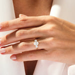 Stunning 1.0-2.0 CT Oval Moissanite Engagement Ring with Tree Stone Design 7
