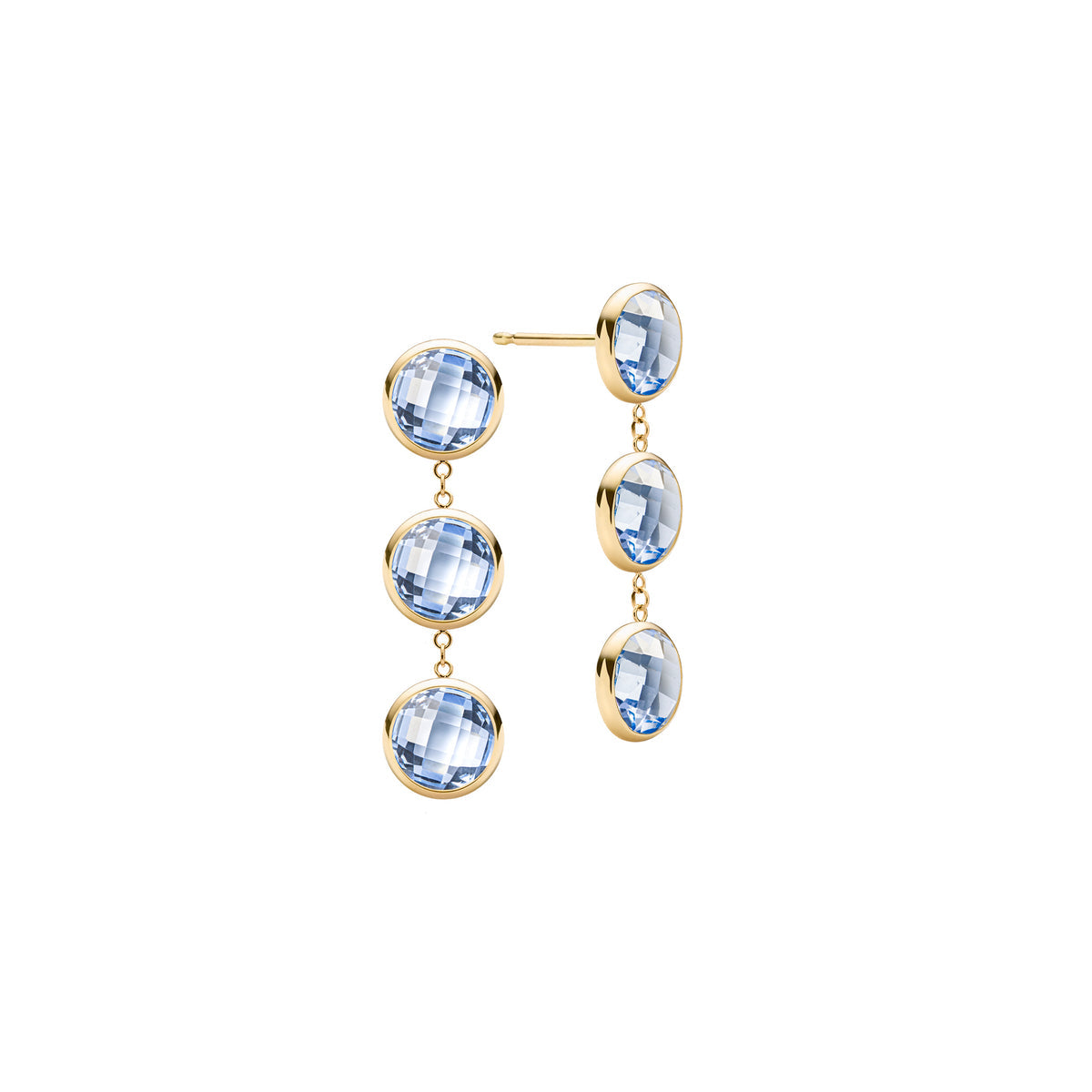 2.70 TCW Round Aquamarine Lab Made Diamond- March Birthstone Dangle 1