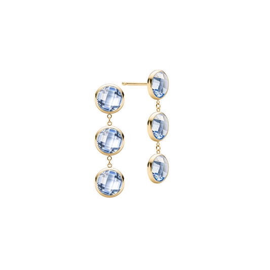 2.70 TCW Round Aquamarine Lab Made Diamond- March Birthstone Dangle 1
