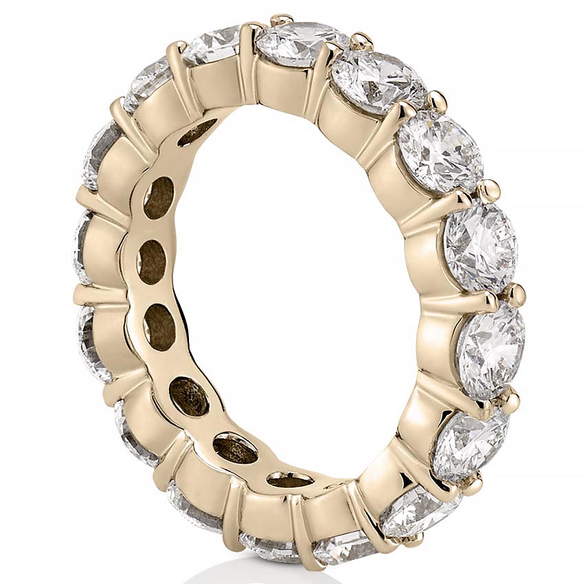 Stunning 3.75 CT Round Moissanite Stones Share Prongs Wedding Bands 2