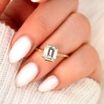 Stunning 1.75 CT Emerald Moissanite Engagement Ring with Bezel Design 10