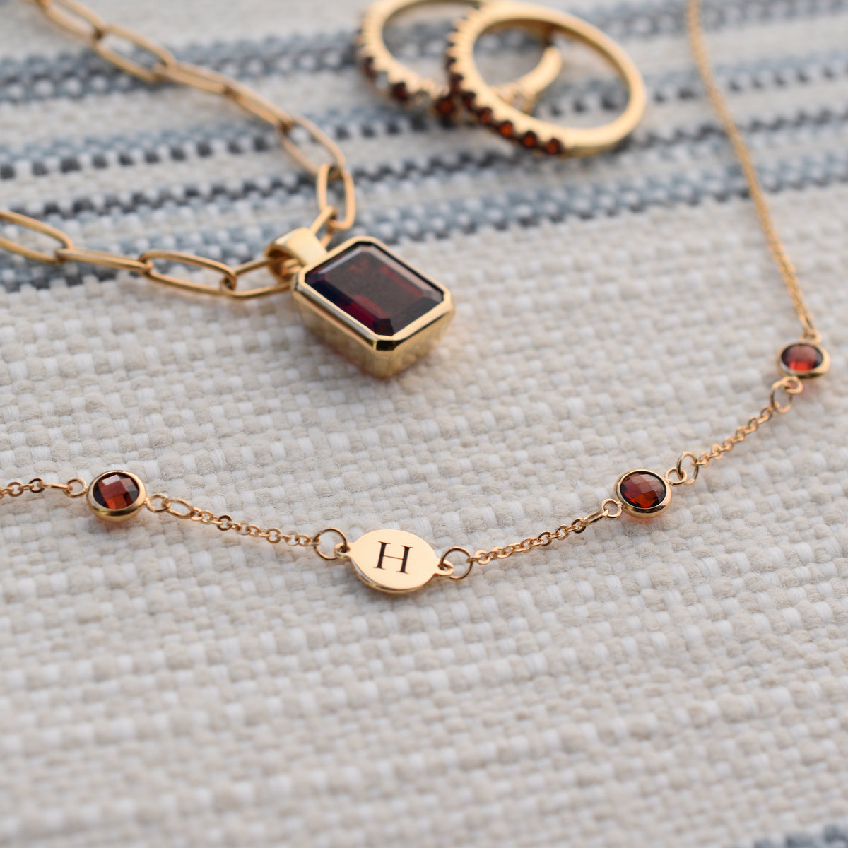 1.0 TCW Round Garnet Lab Made Diamond- January Birthstone Necklace 6