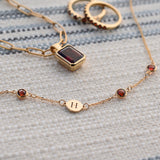 1.0 TCW Round Garnet Lab Made Diamond- January Birthstone Necklace 6