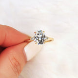 Stunning 2.5 CT Oval Moissanite Engagement Ring with Cluster Design 3